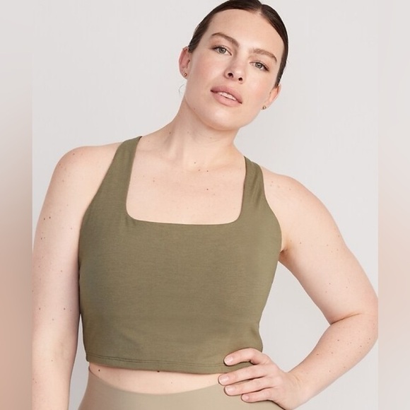 Old Navy Other - NWT! Fir Tree Light Support PowerChill Cross-Back Longline Sports Bra -Size XS🤎